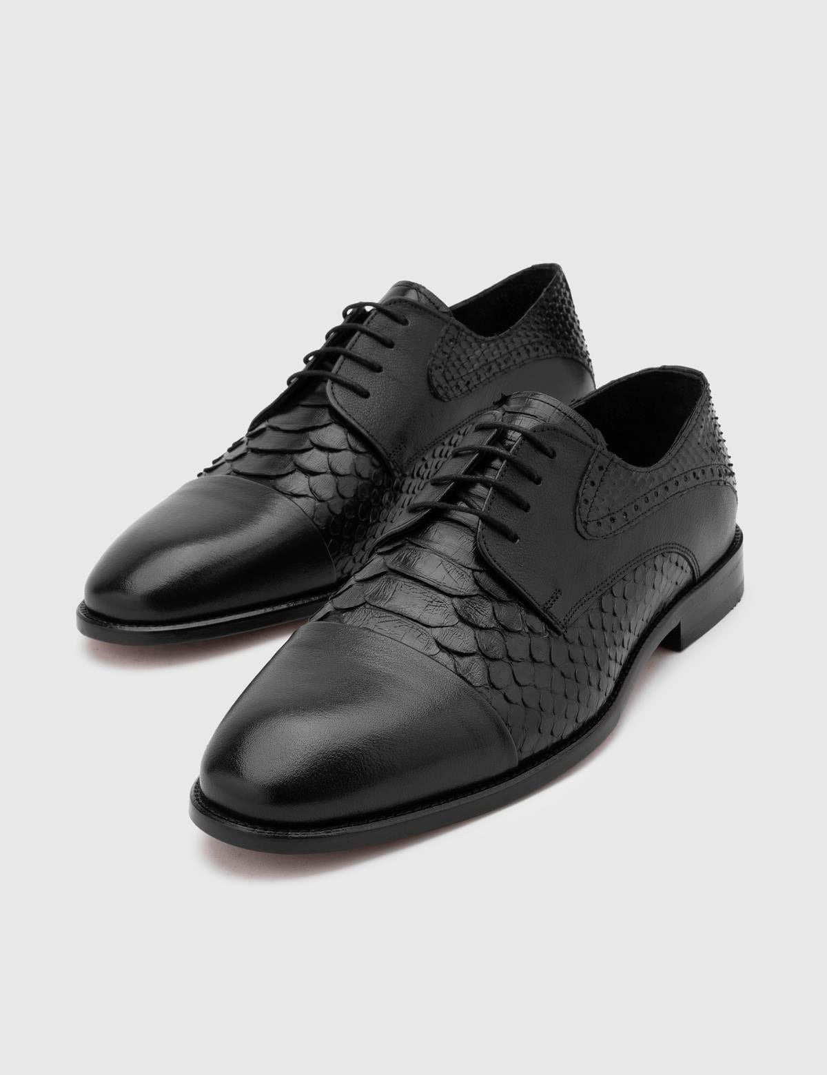 Kayson Black Snake Leather Men's Classic Shoe