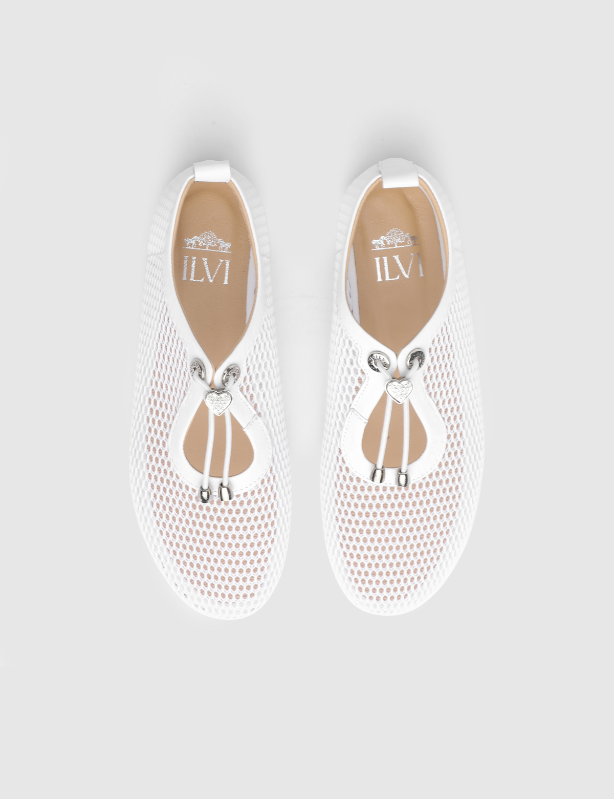 Kiona White Leather Mesh Women's Oxford