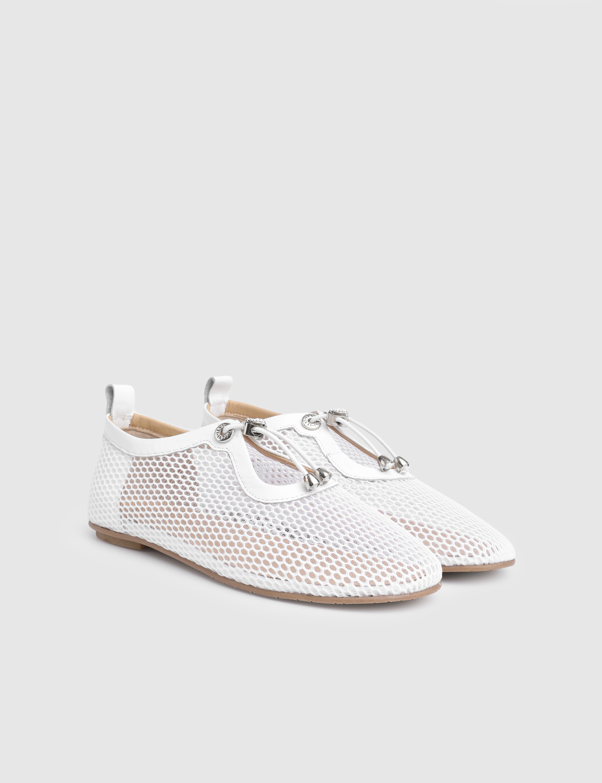 Kiona White Leather Mesh Women's Oxford