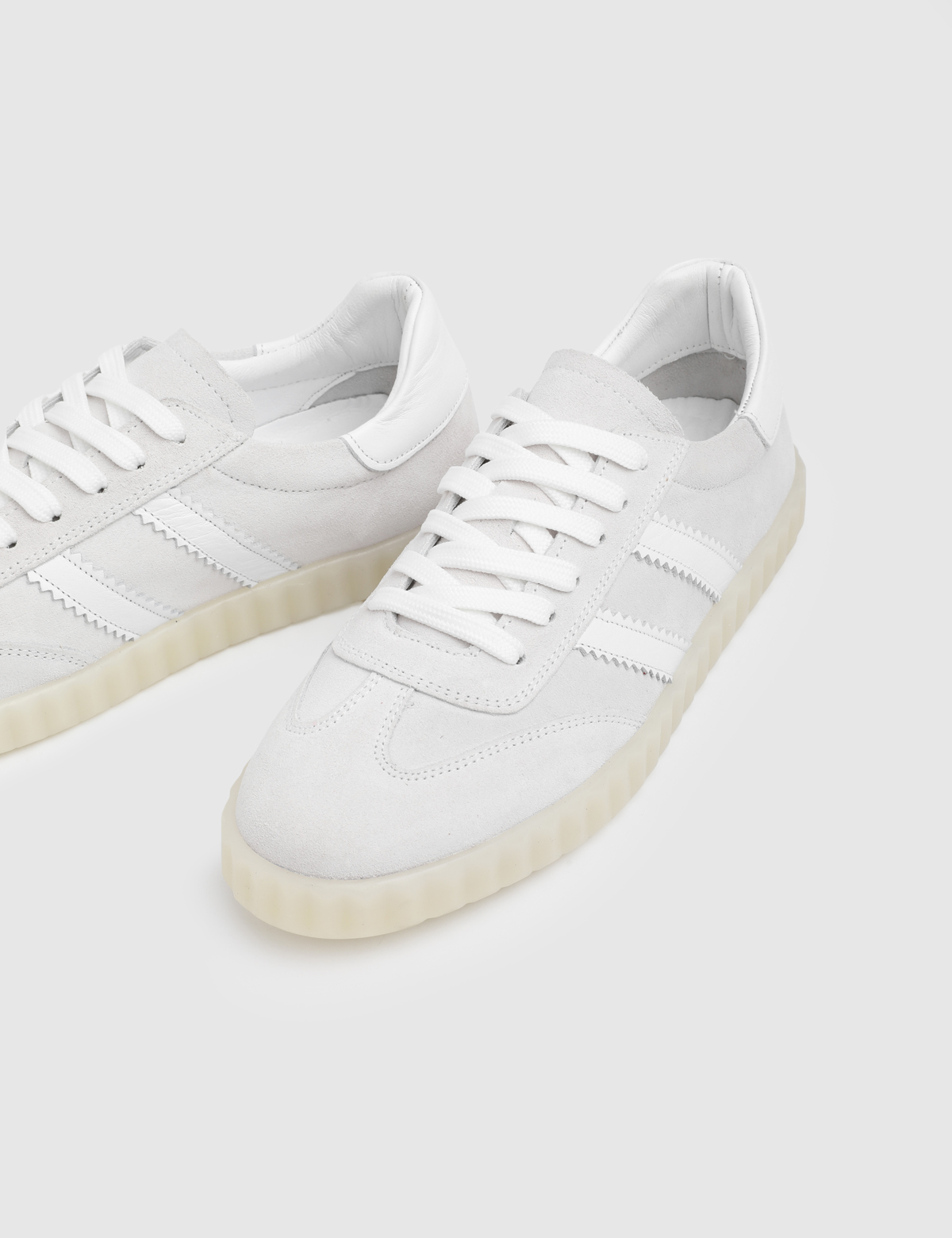 Kione White Suede Leather Women's Sneaker
