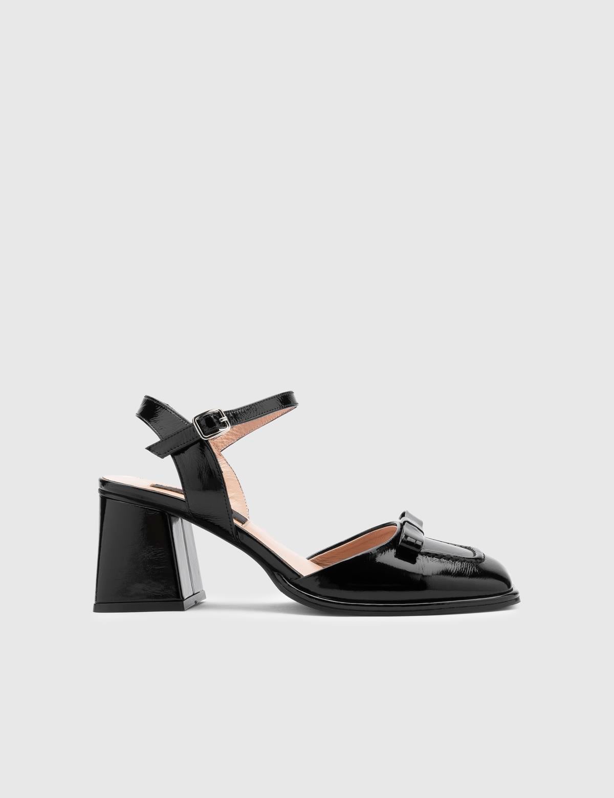 Kler Black Patent Leather Women's Heeled Sandal - LV