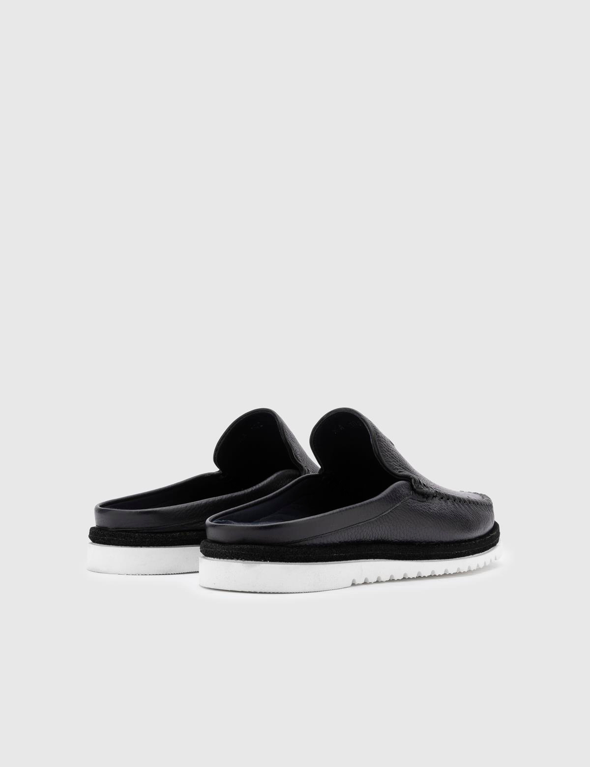 Konsa Navy Blue Floater Leather Men's Slipper