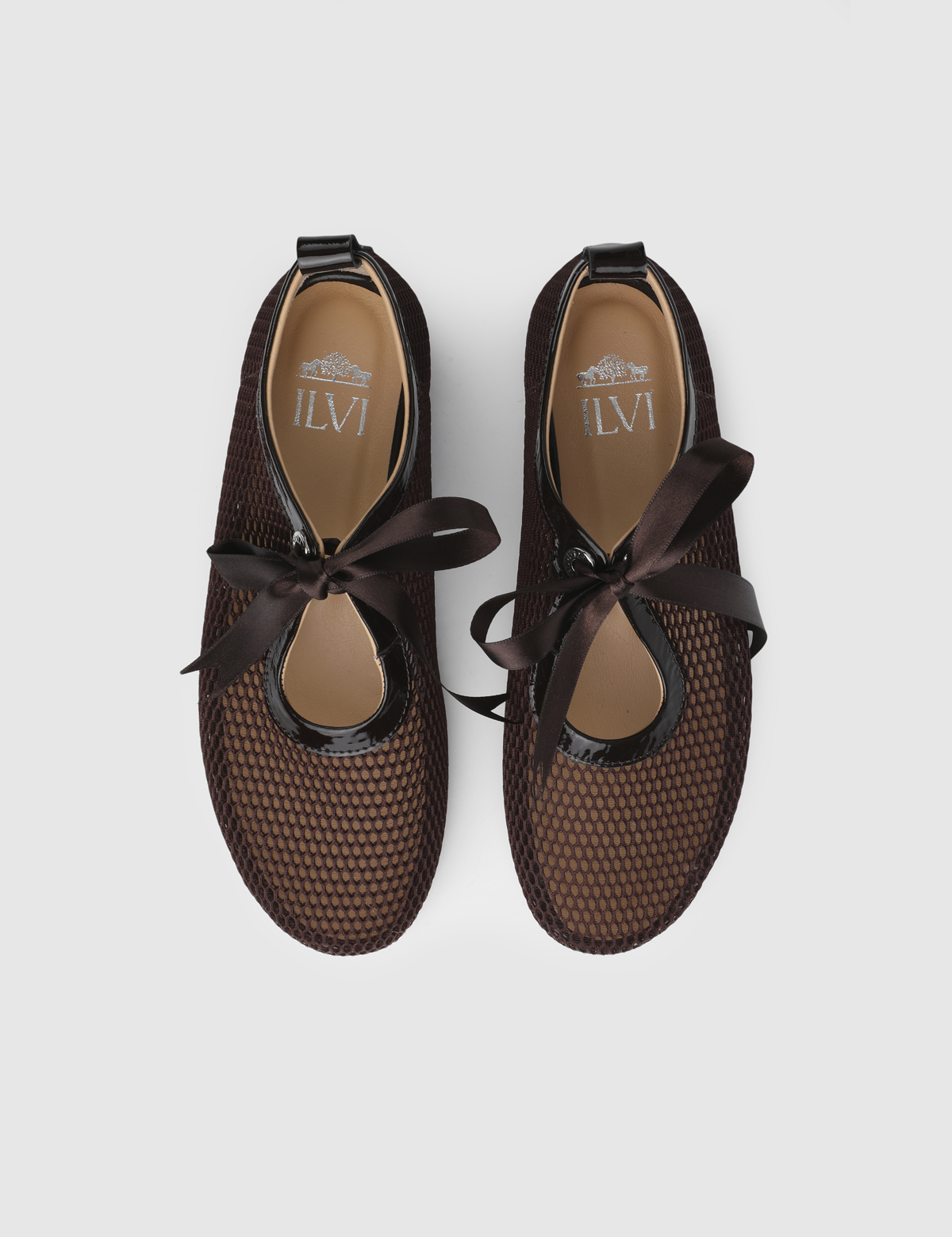 Kora Brown Patent Leather Mesh Women's Oxford