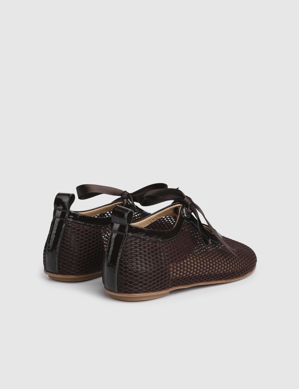 Kora Brown Patent Leather Mesh Women's Oxford