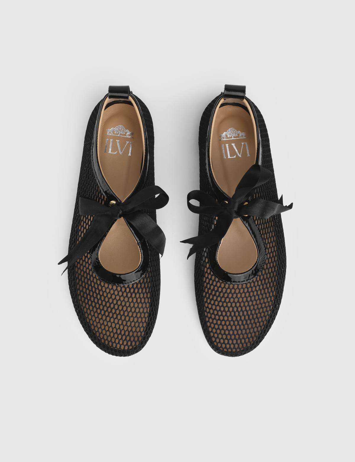 Kora Black Patent Leather Mesh Women's Oxford