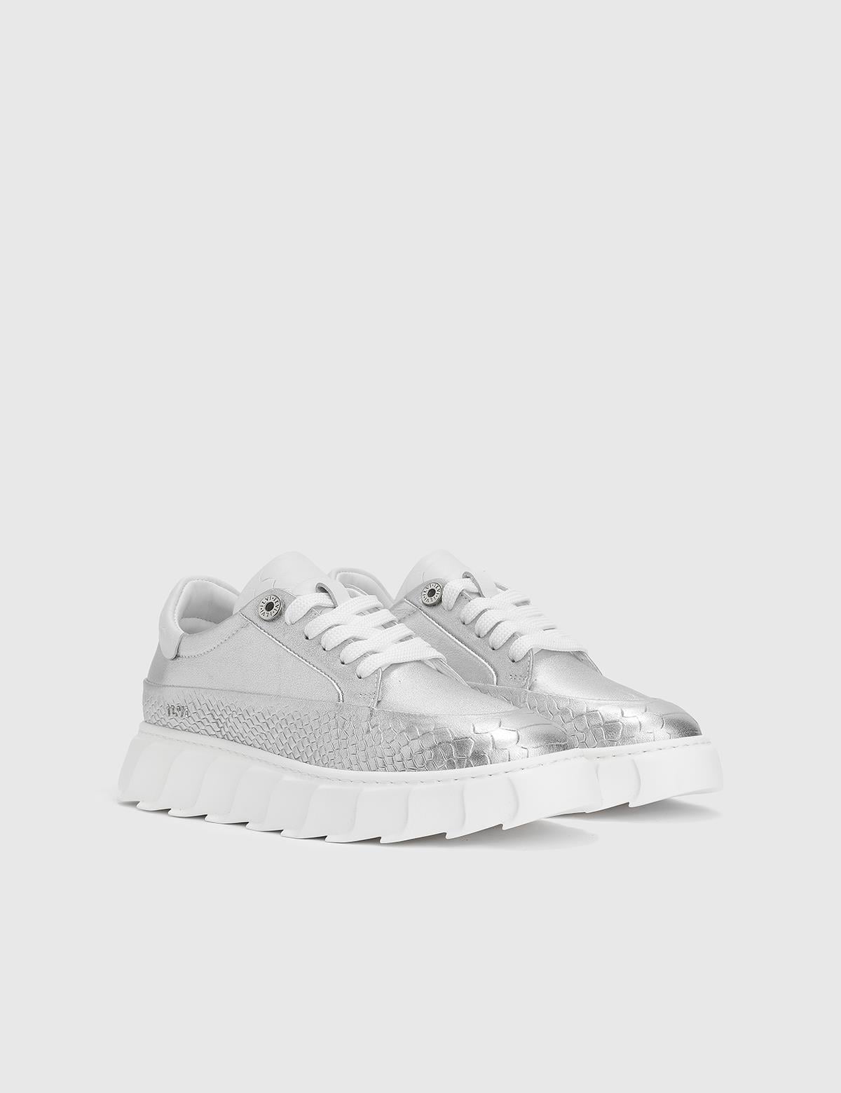 Korevaar Silver Leather Women's Sneaker