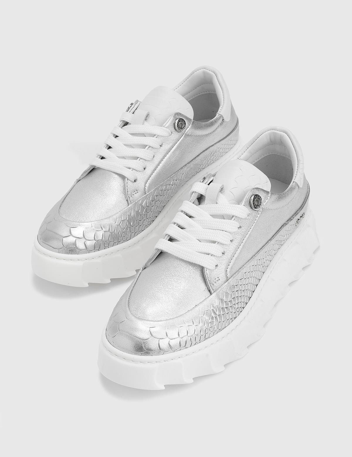 Korevaar Silver Leather Women's Sneaker