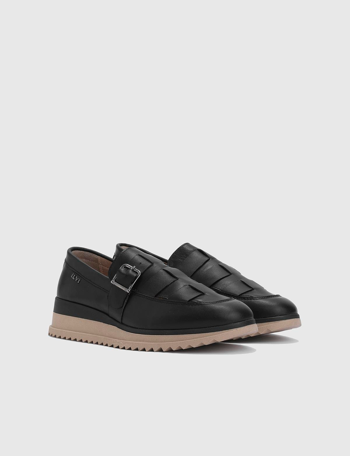 Kosma Black Leather Women's Sneaker