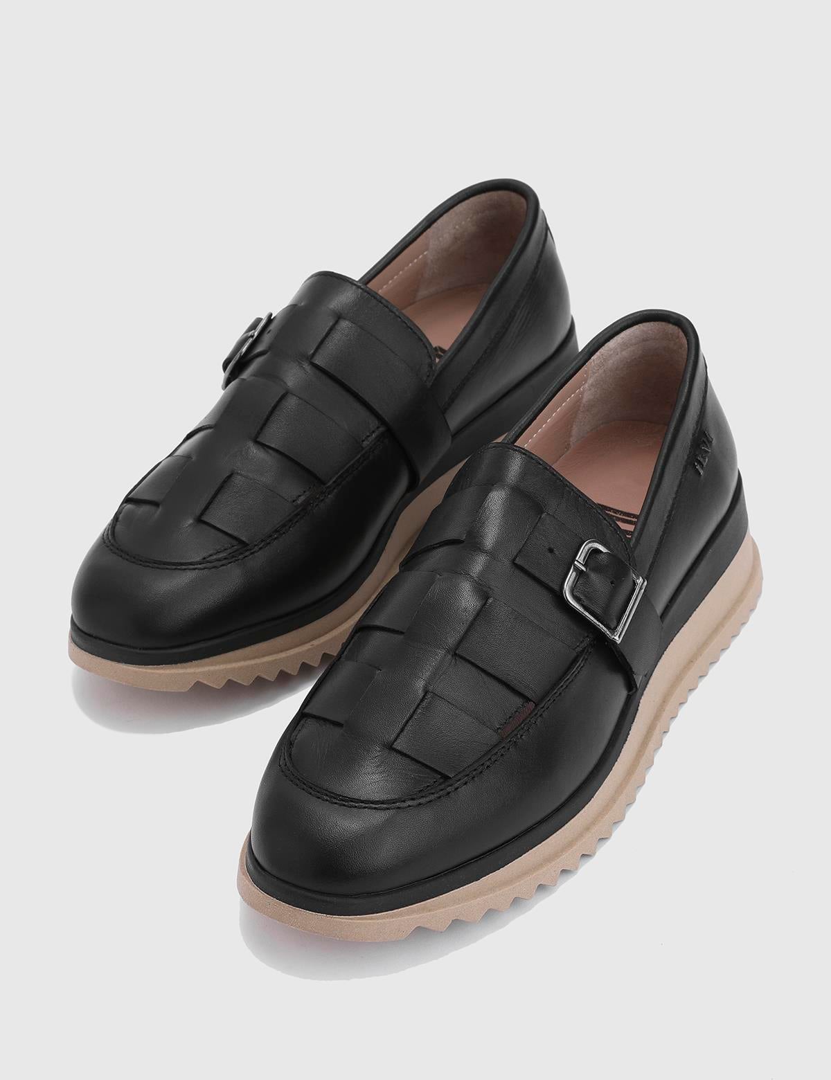 Kosma Black Leather Women's Sneaker