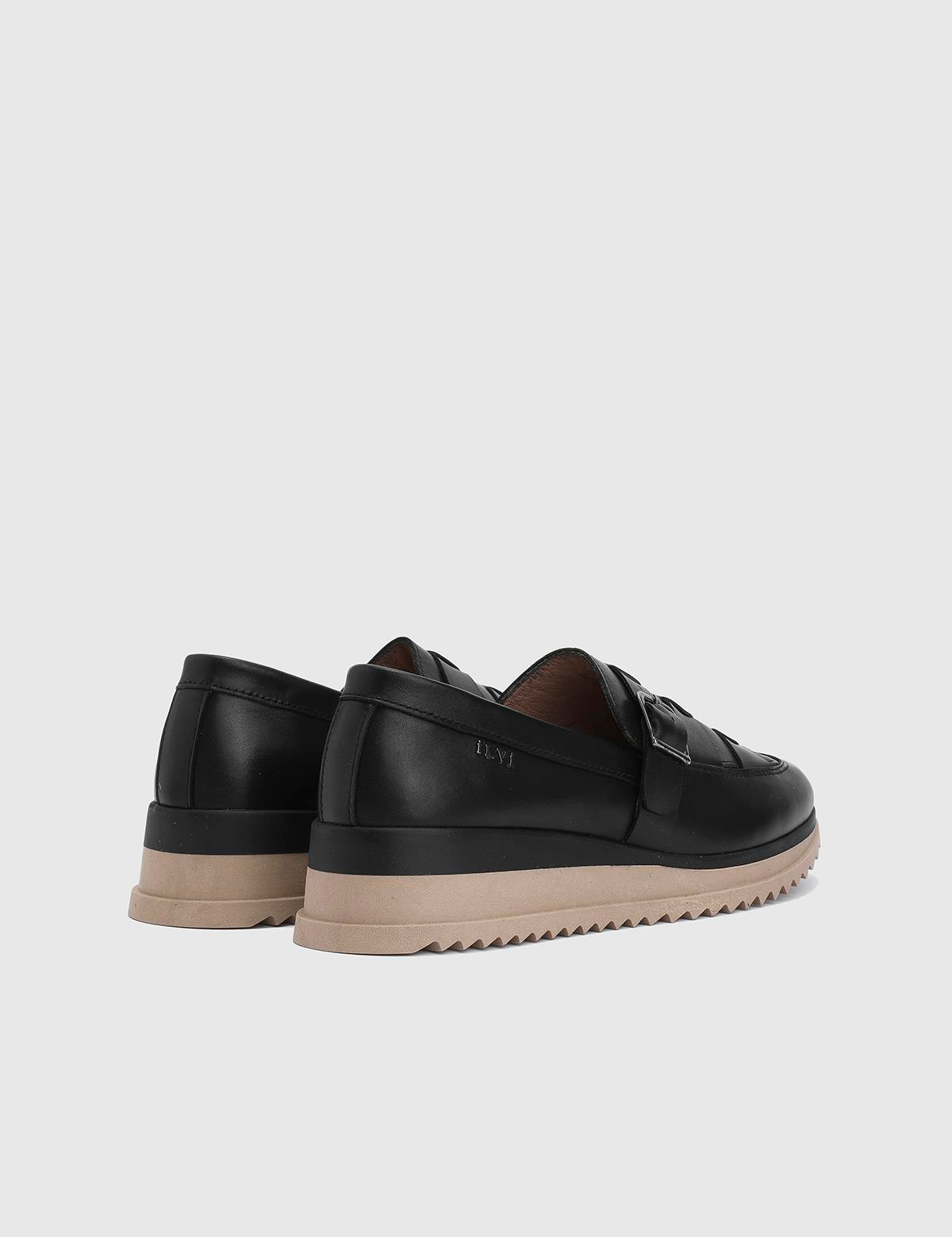 Kosma Black Leather Women's Sneaker