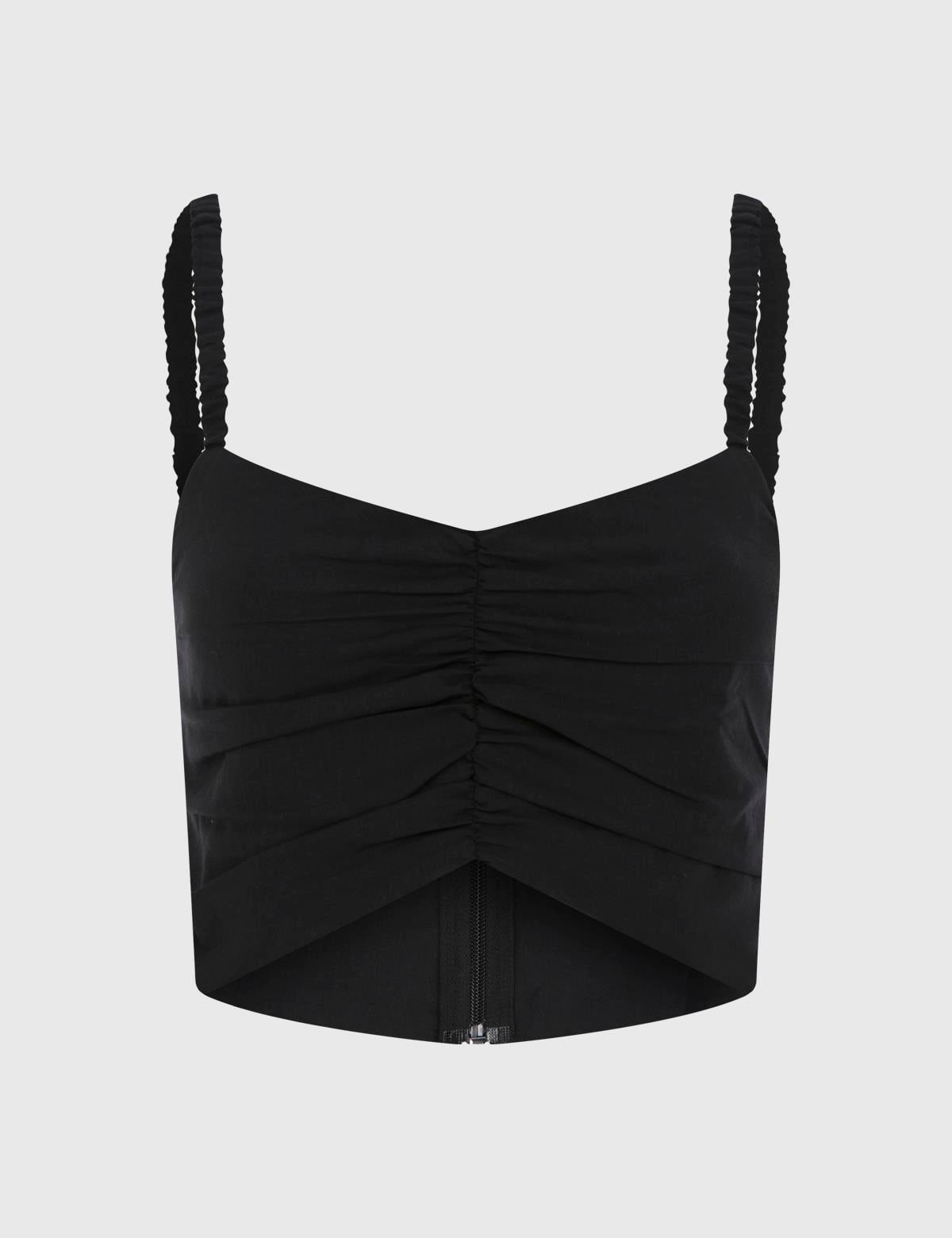 Lacie Black Women's Crop Blouse and Skirt Set