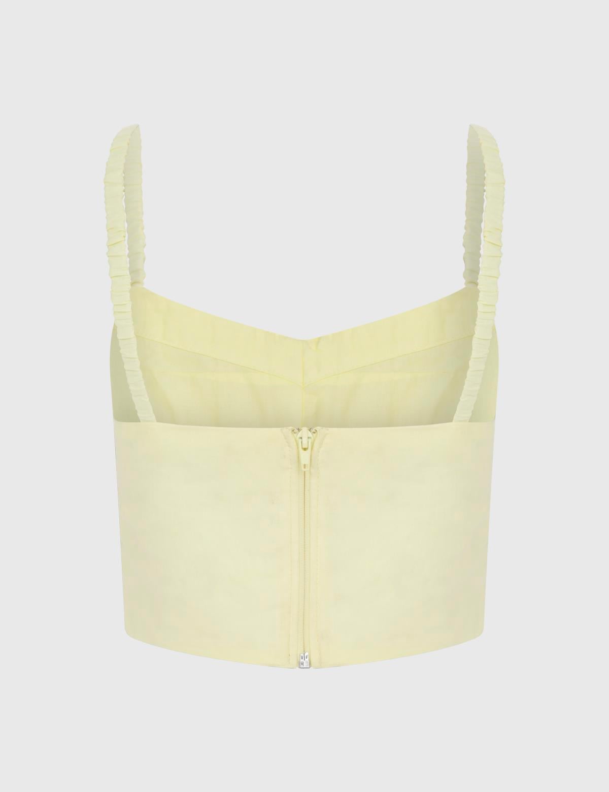 Lacie Yellow Women's Crop Blouse and Skirt Set