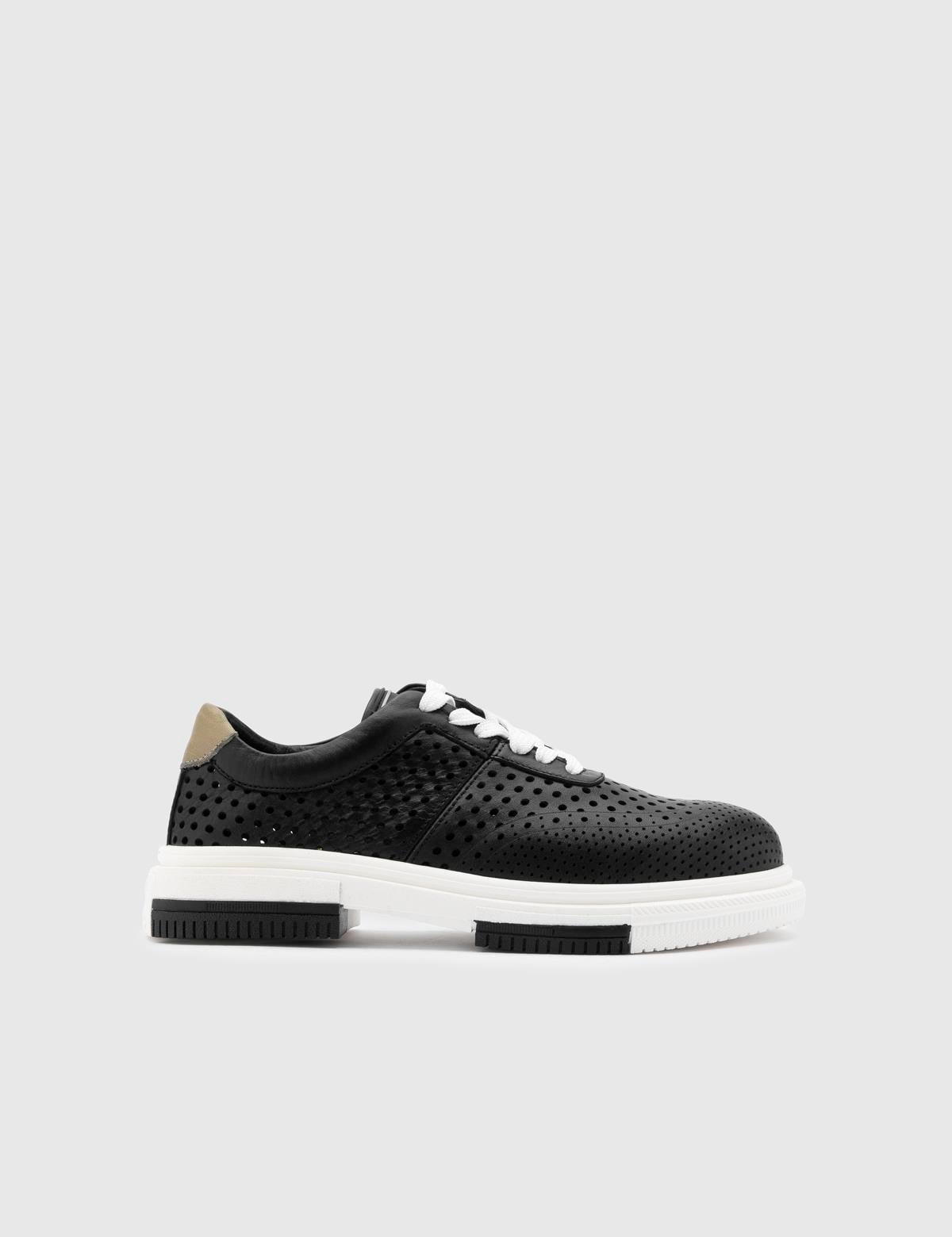 Lamilla Black Leather Women's Oxford