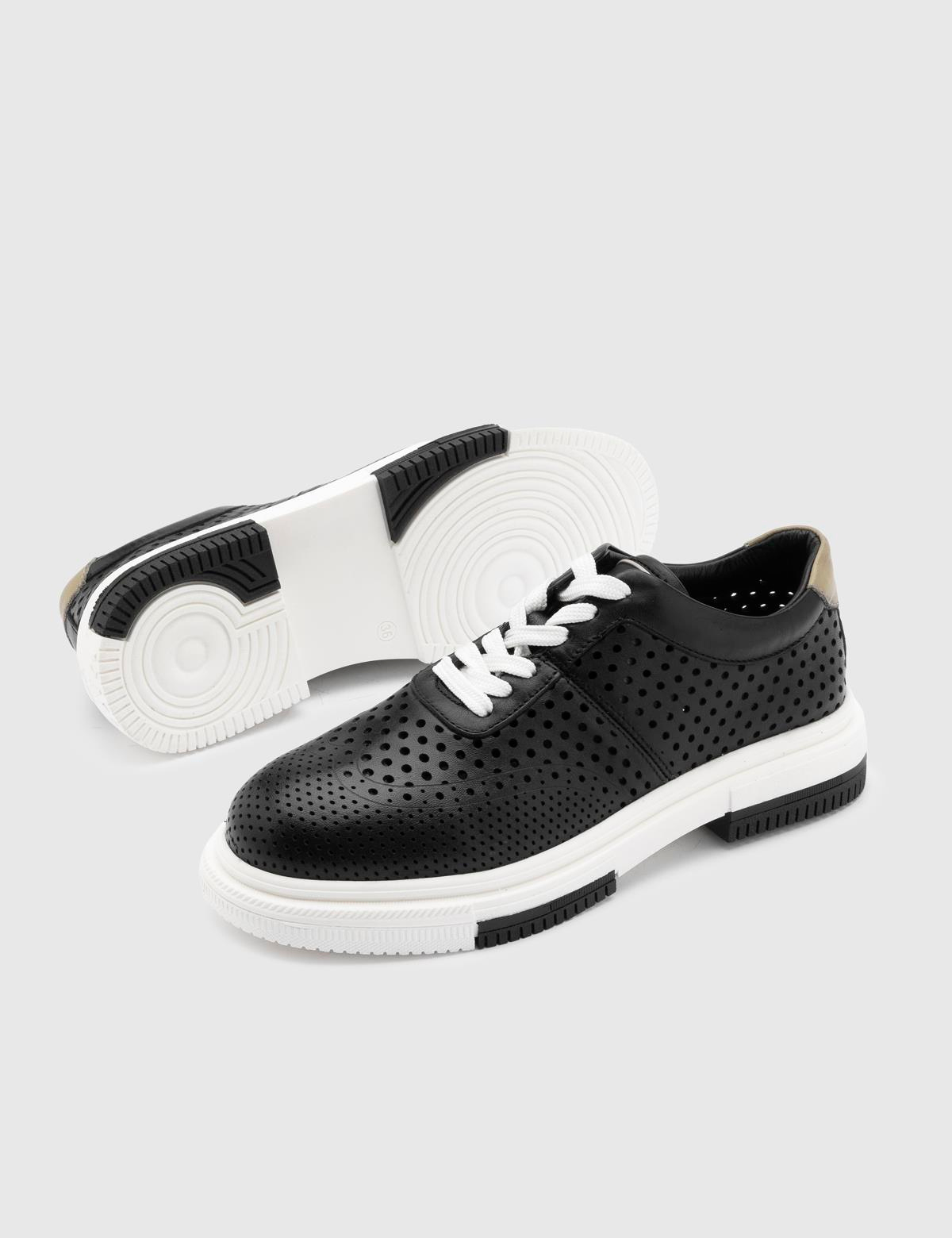 Lamilla Black Leather Women's Oxford