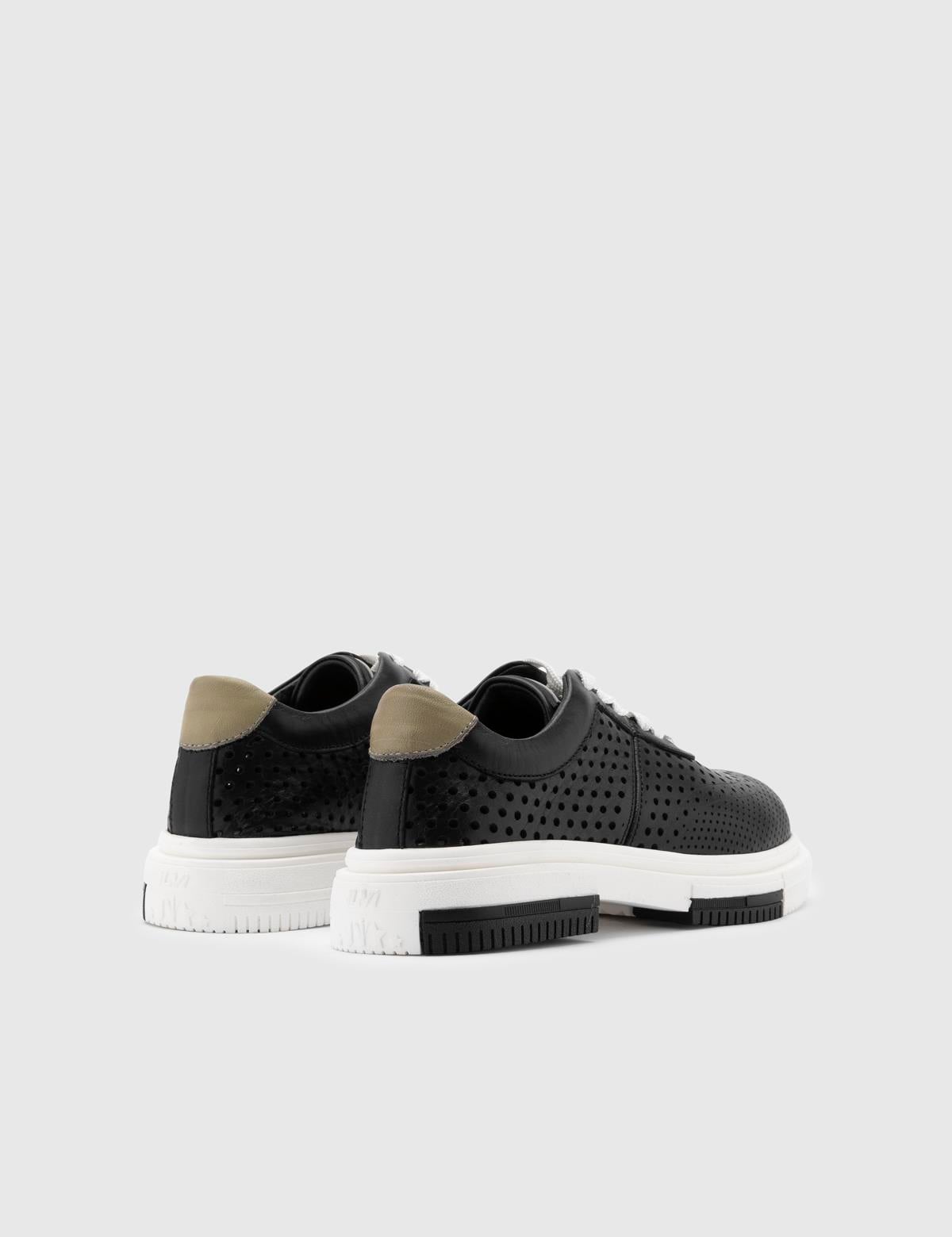 Lamilla Black Leather Women's Oxford