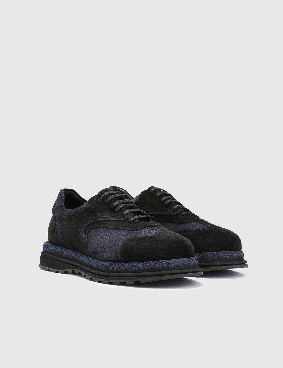 Lancelot Navy Blue Suede Leather Men's Sneaker