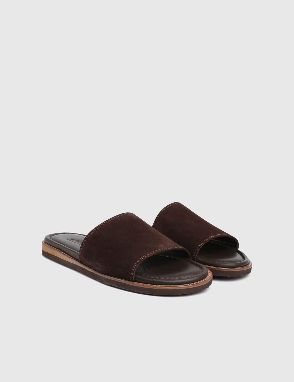 Lazare Brown Suede Leather Men's Slide