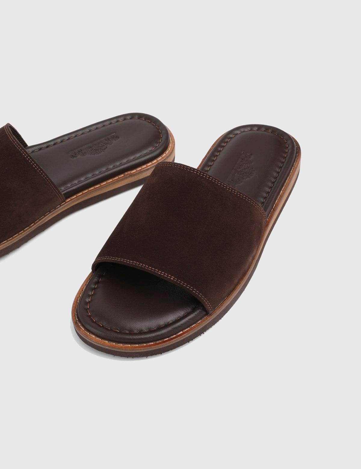 Lazare Brown Suede Leather Men's Slide