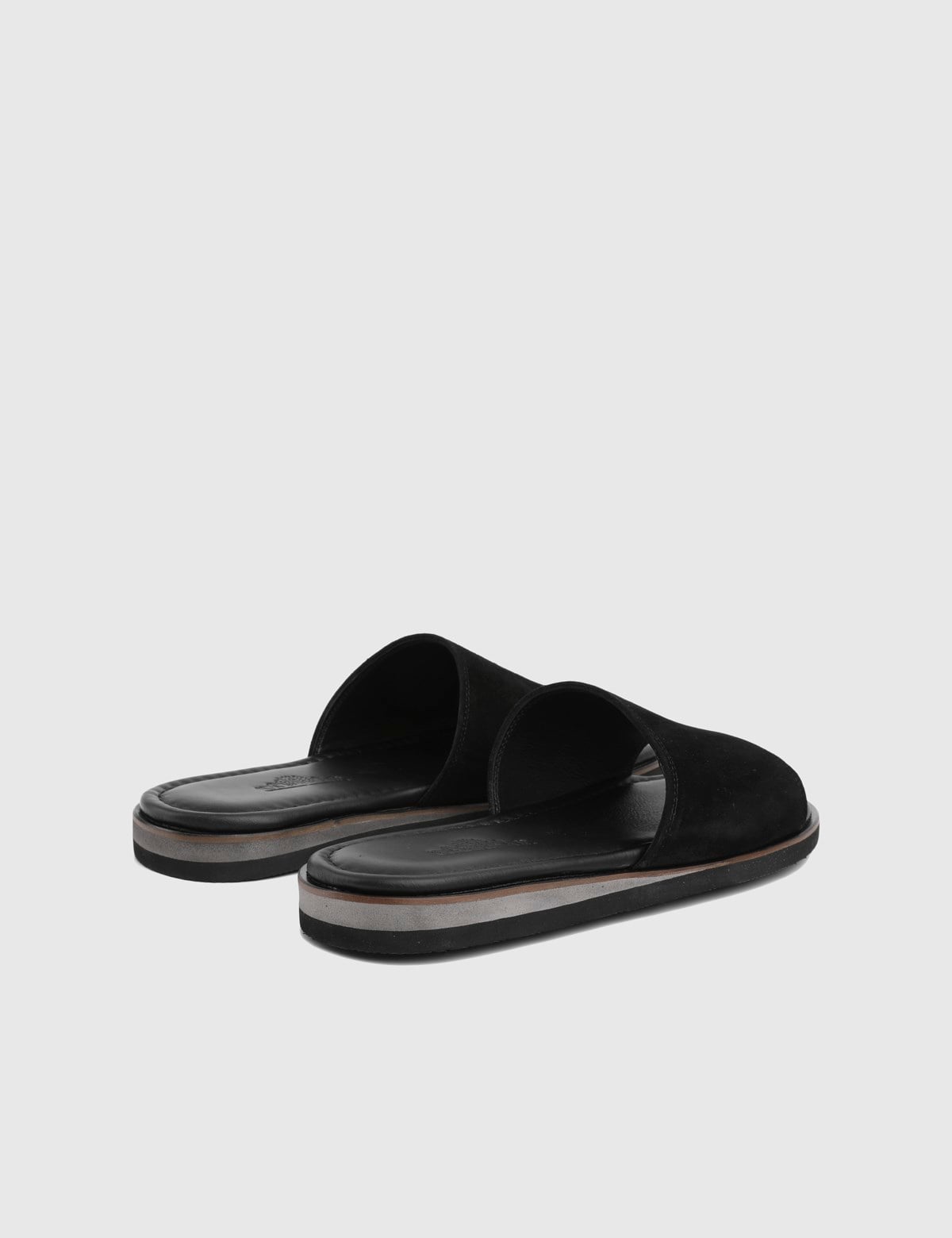 Lazare Black Suede Leather Men's Slide