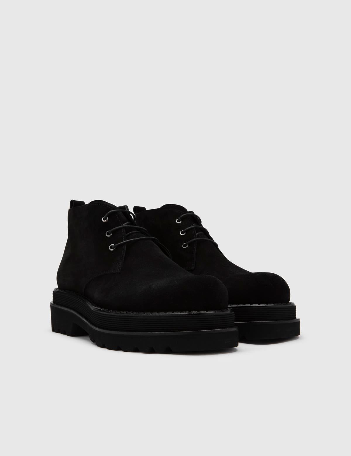 Leach Black Suede Leather Men's Boot