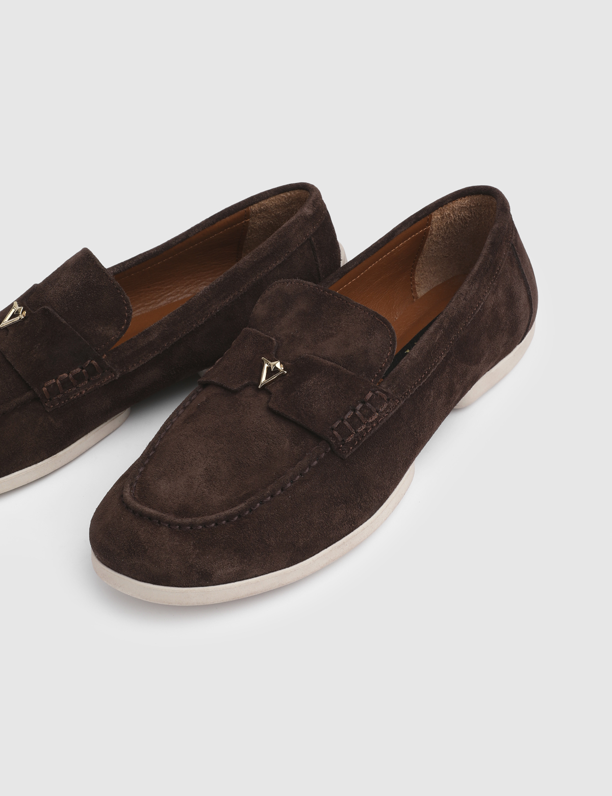 Lelya Brown Suede Leather Women's Loafer