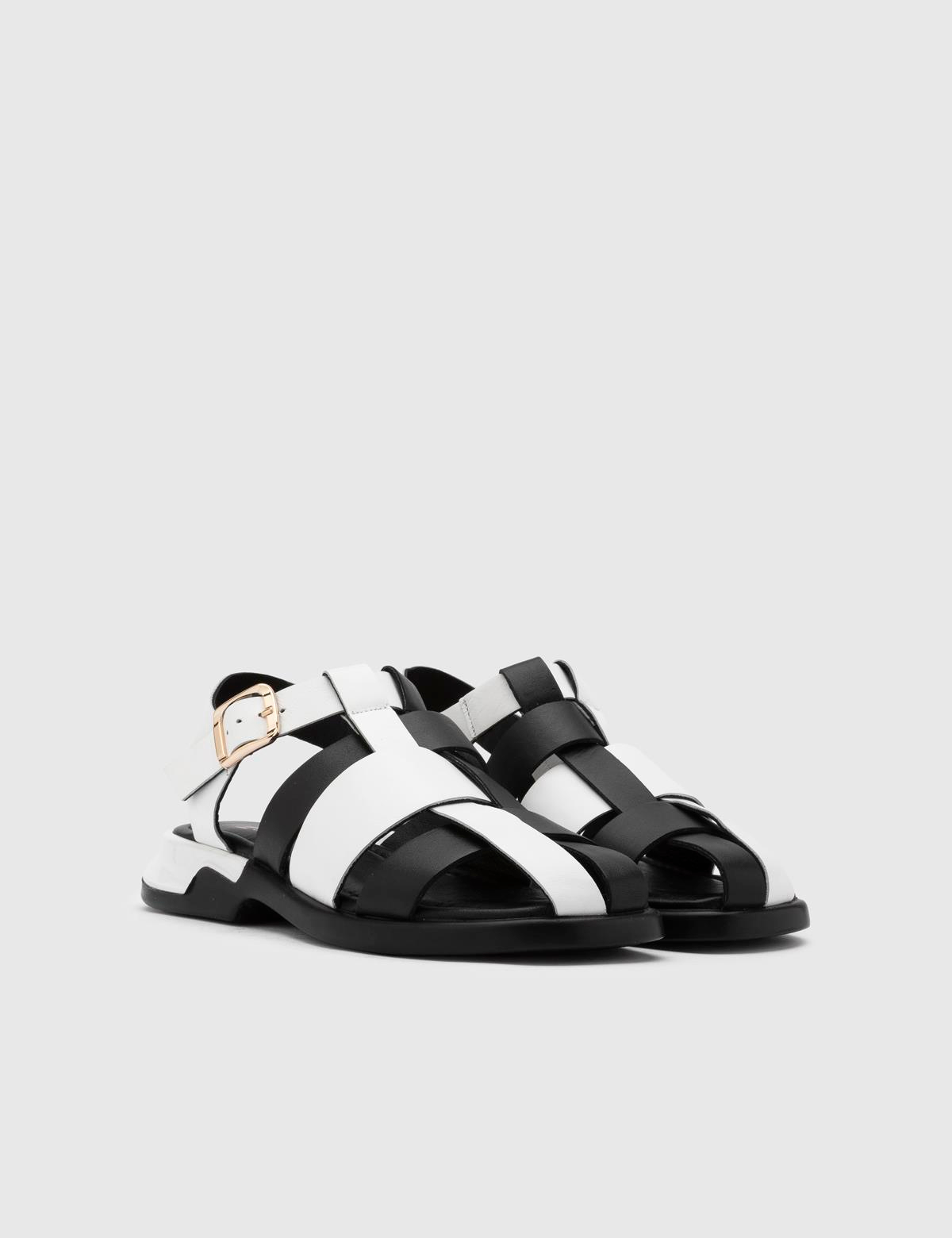 Leoben White Leather Women's Sandal