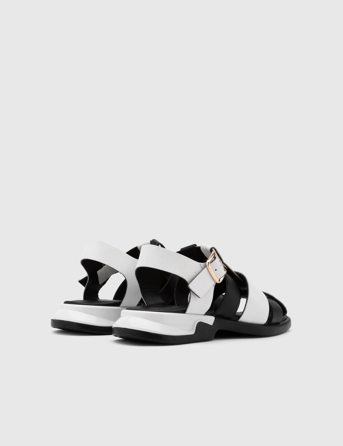 Leoben White Leather Women's Sandal