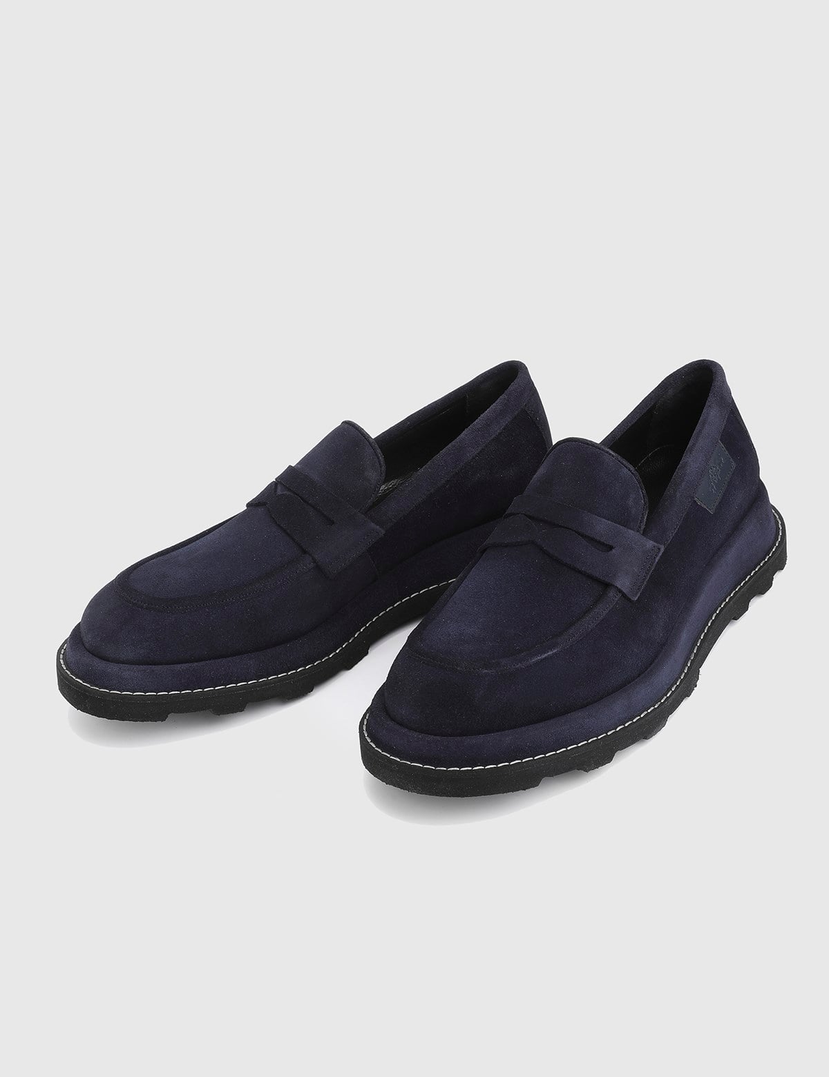 Leyn Navy Blue Suede Leather Men's Loafer