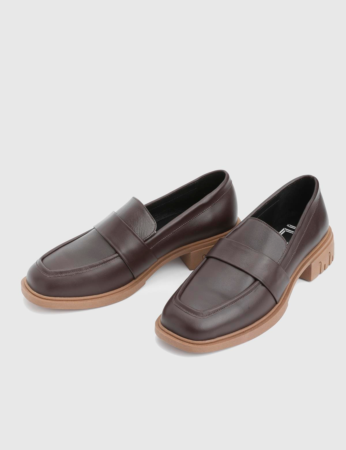 Liliya Brown Leather Women's Loafer