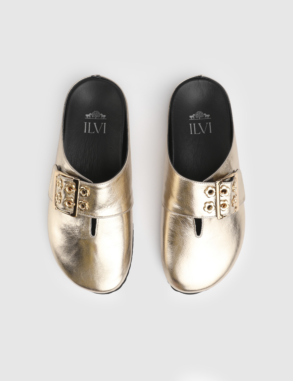Liona Gold Leather Women's Slide