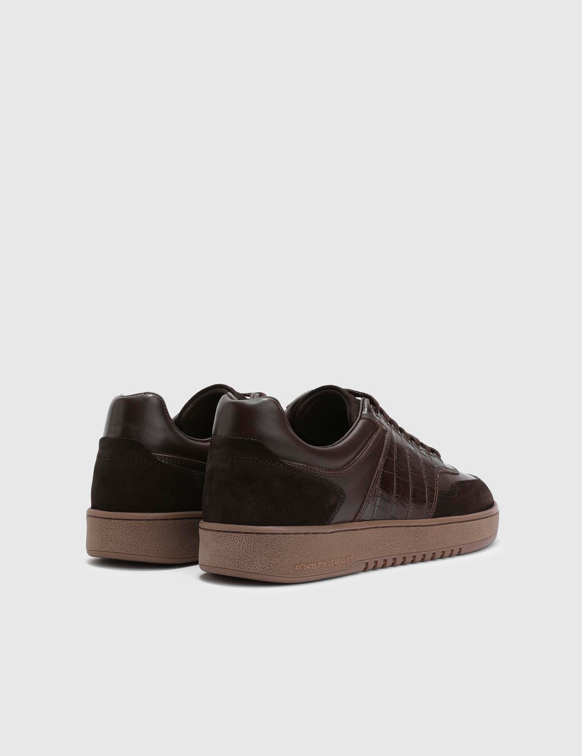 Lionel Brown Crocodile Leather Men's Sneaker