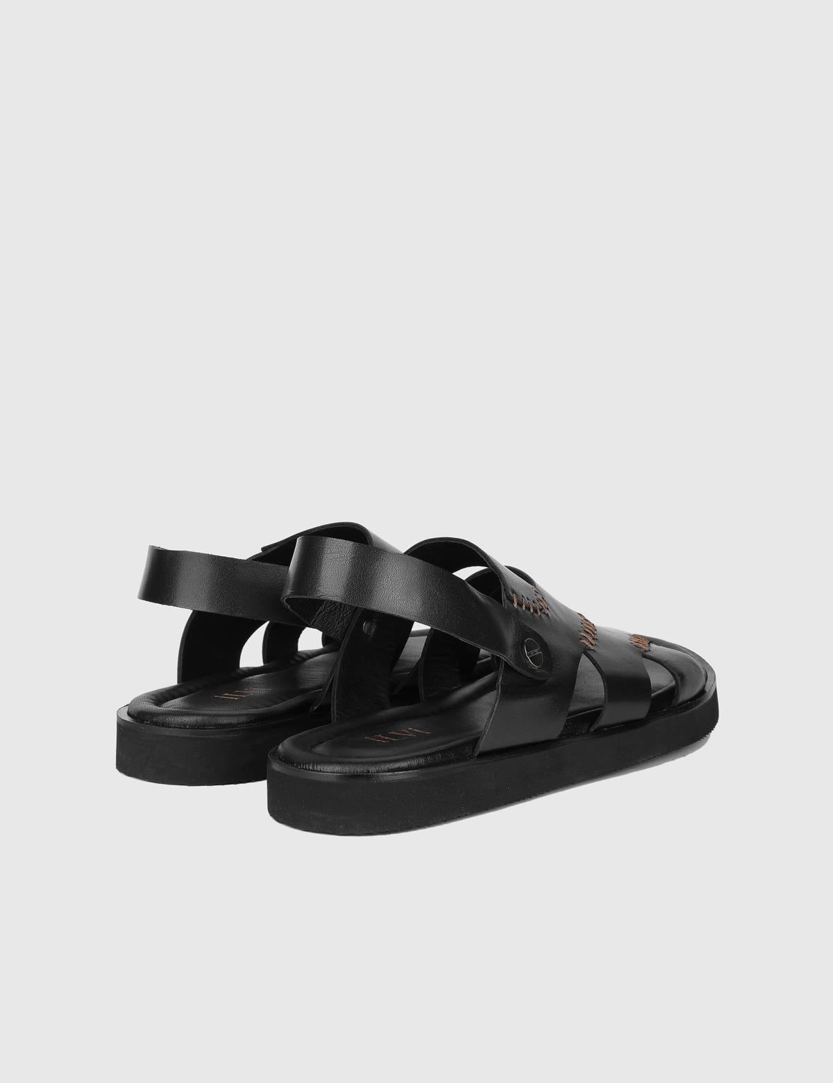 Lismore Black Leather Men's Sandal