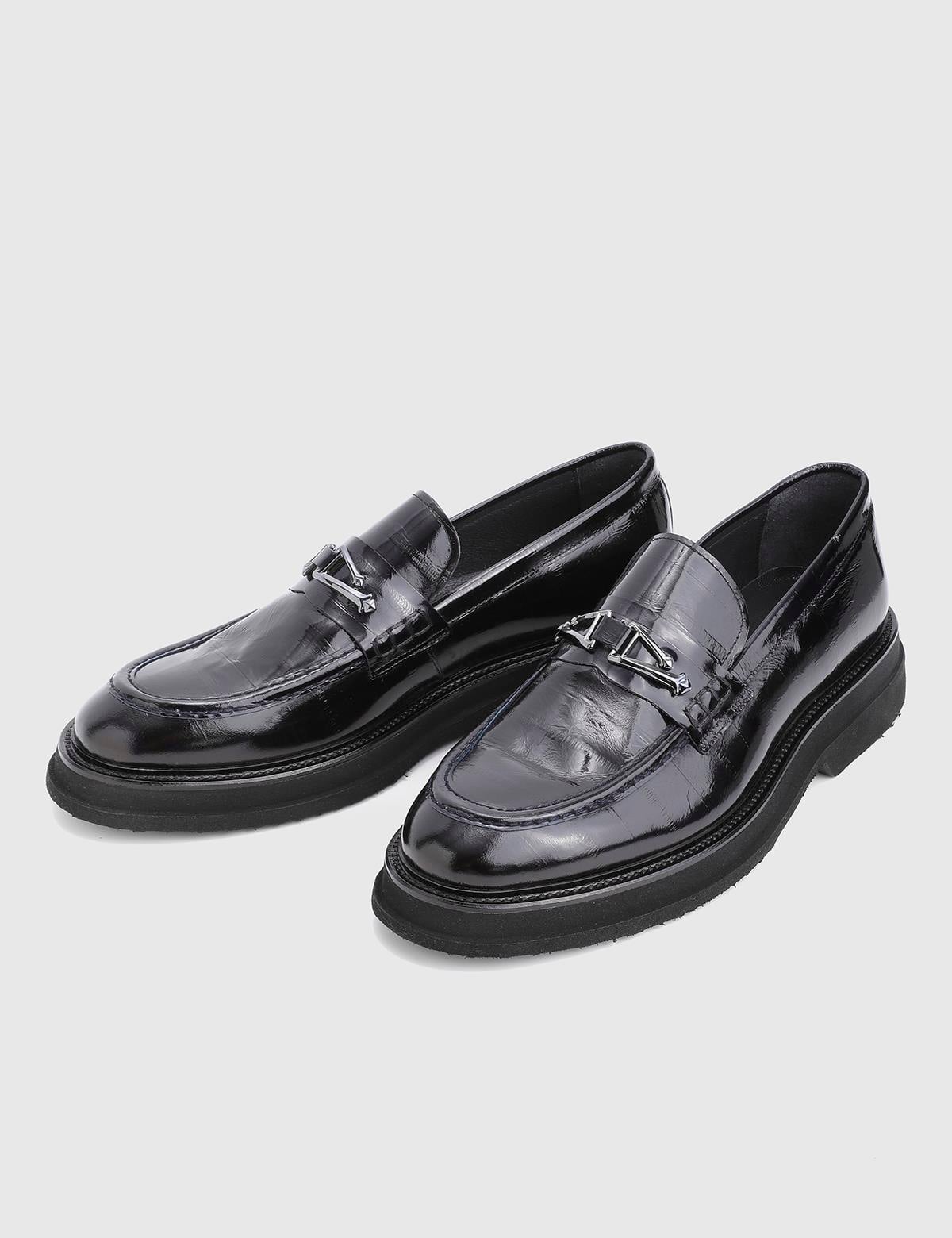 Lufin Navy Blue Florentic Leather Men's Loafer