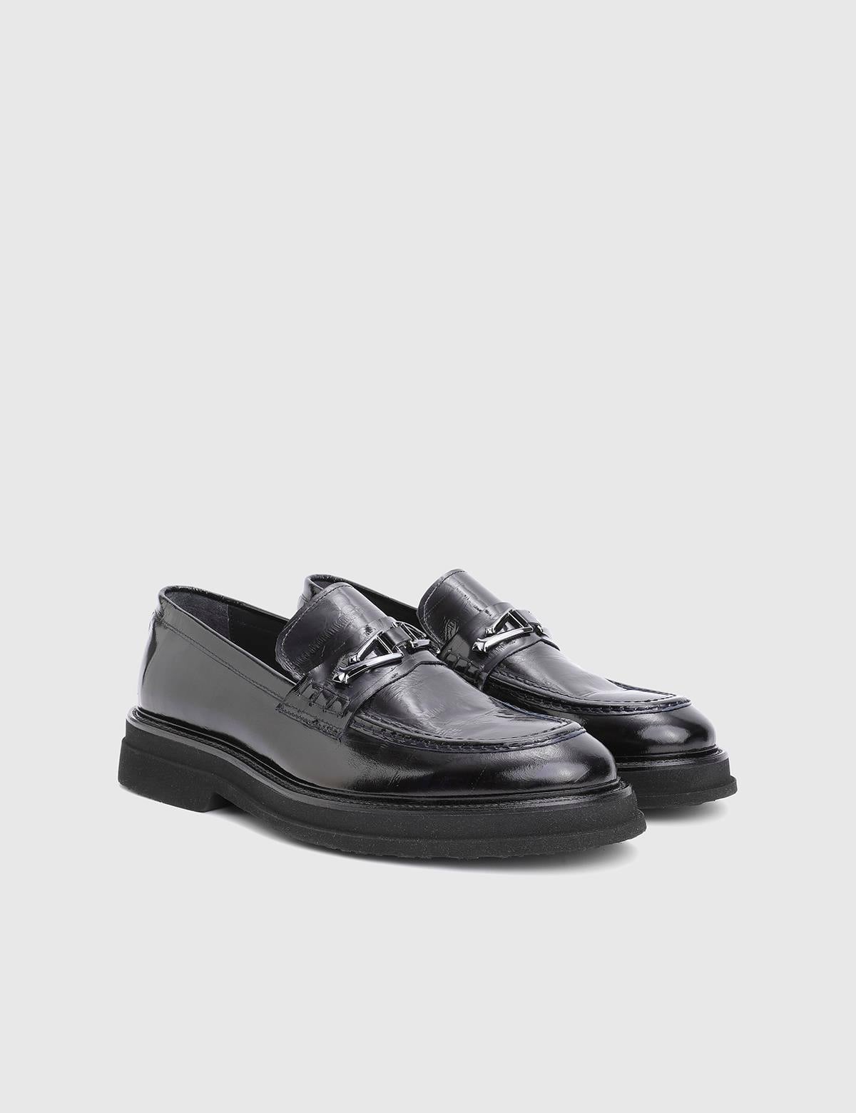 Lufin Navy Blue Florentic Leather Men's Loafer