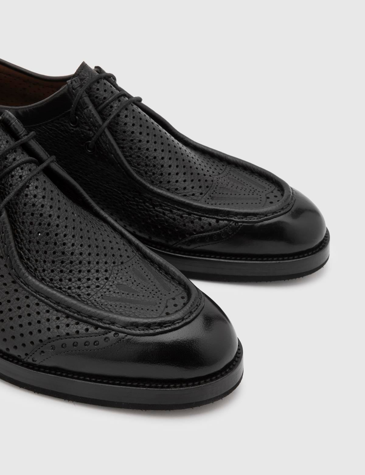 Luigi Black Buffalo Leather Men's Oxford