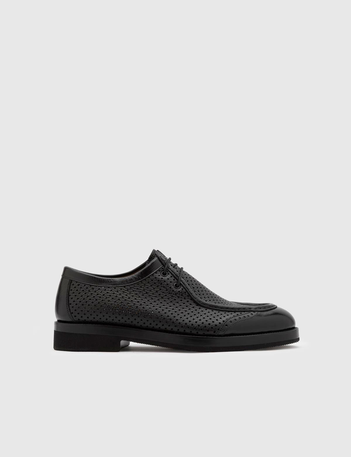 Luigi Black Buffalo Leather Men's Oxford