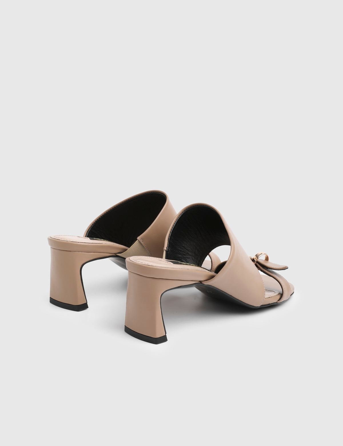Lumira Genuine Leather Women's Mink Heeled Slippers