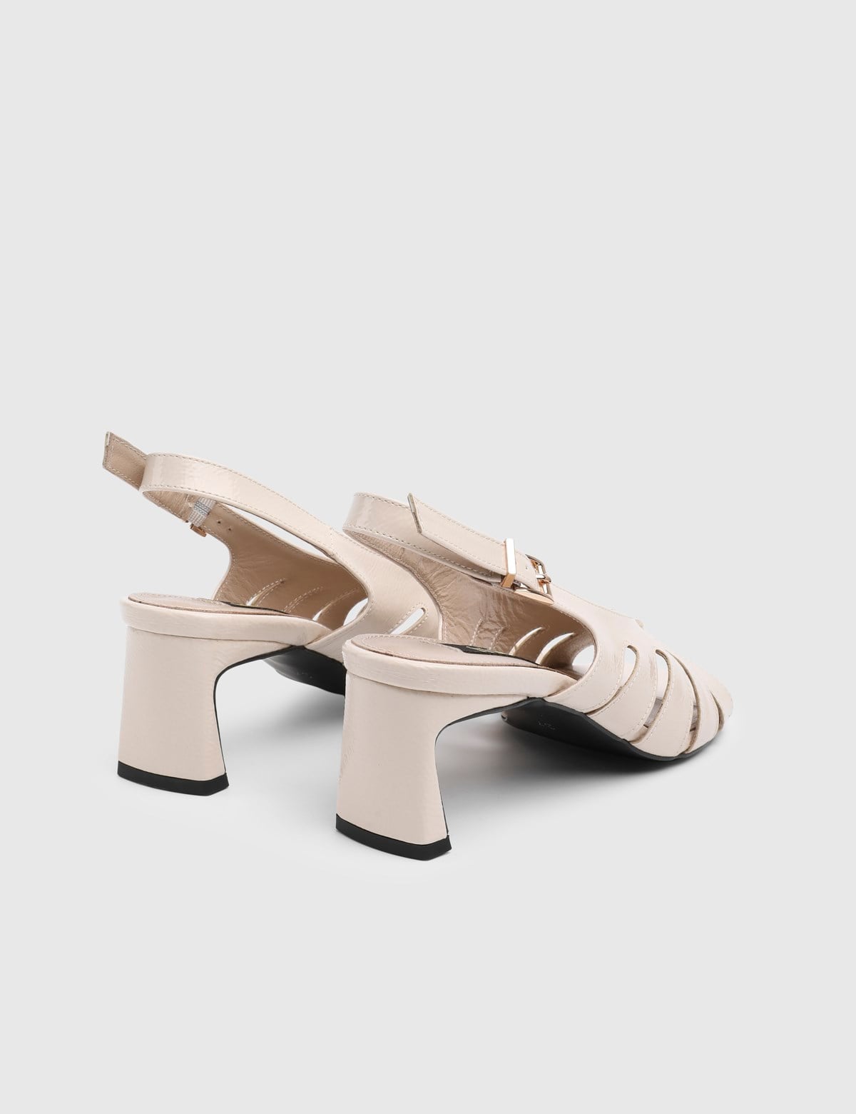 Lunea Cream Patent Leather Women's Heeled Sandal