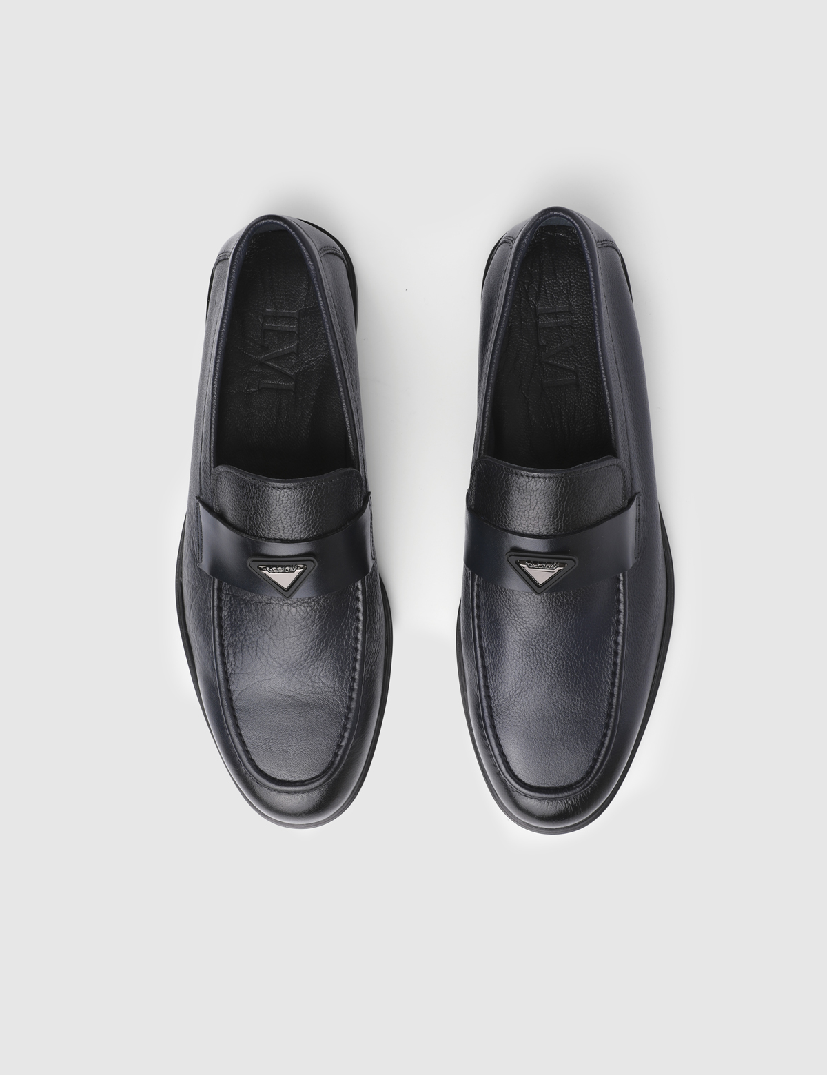Lwazi Navy Blue Printed Leather Men's Classic Shoe