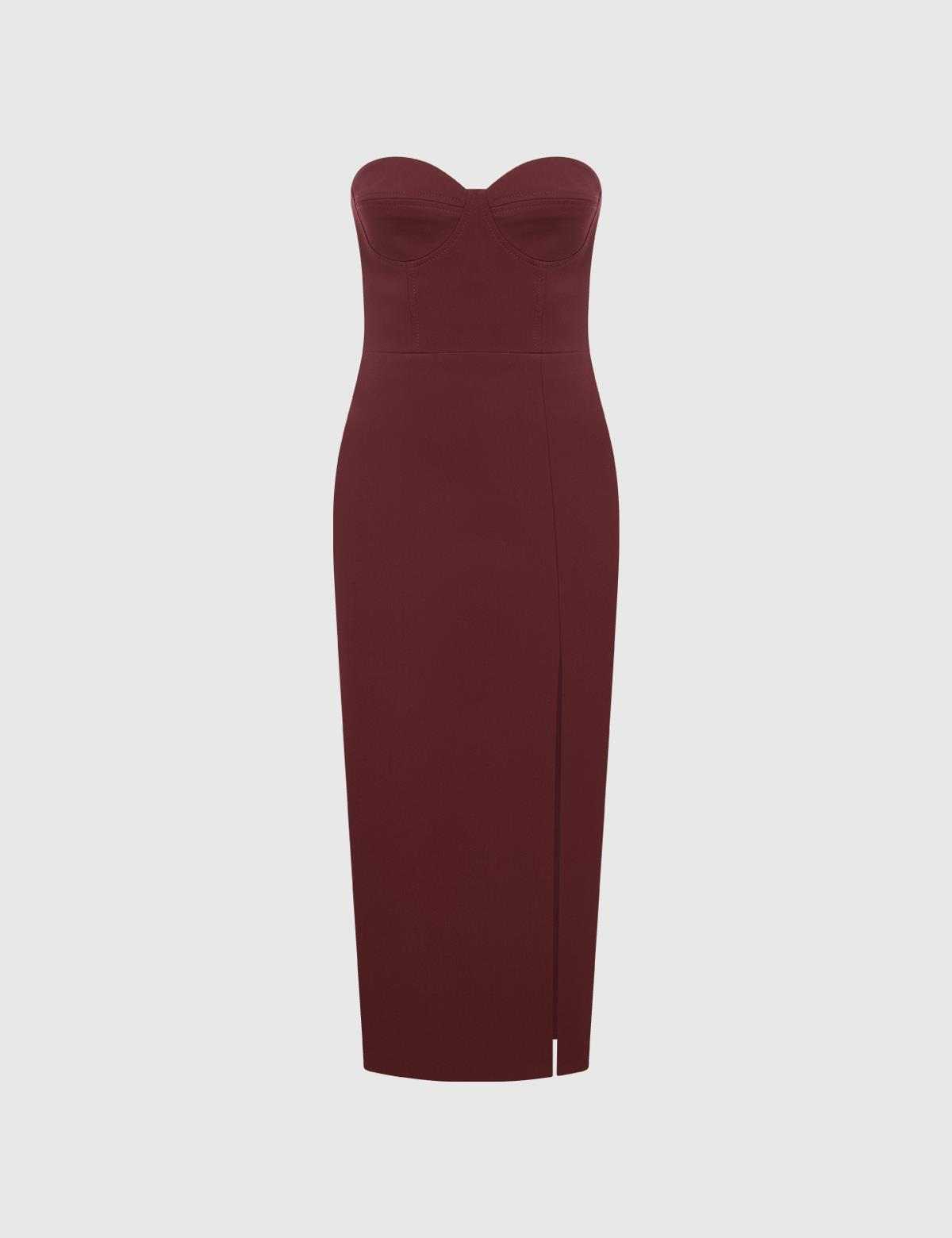 Madeliene Burgundy Women's Dress