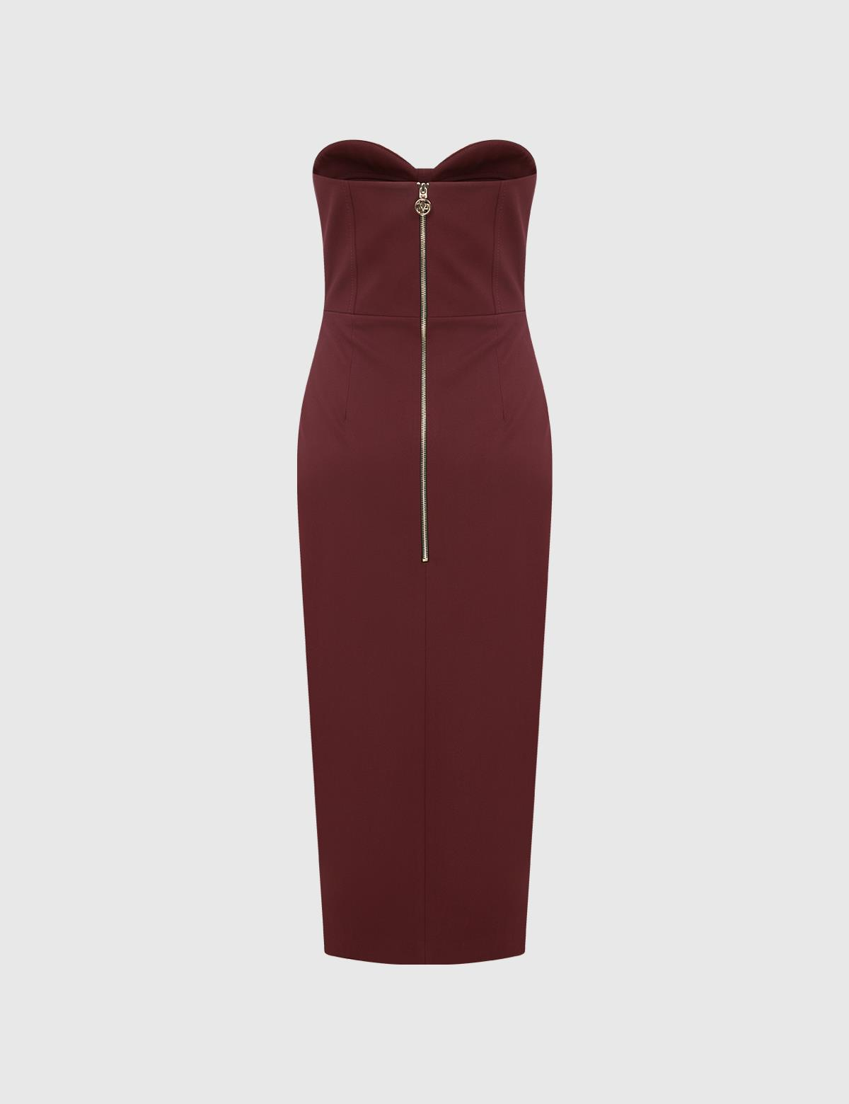 Madeliene Burgundy Women's Dress