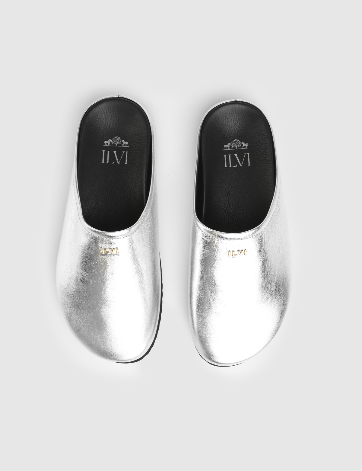 Maren Silver Leather Women's Mule