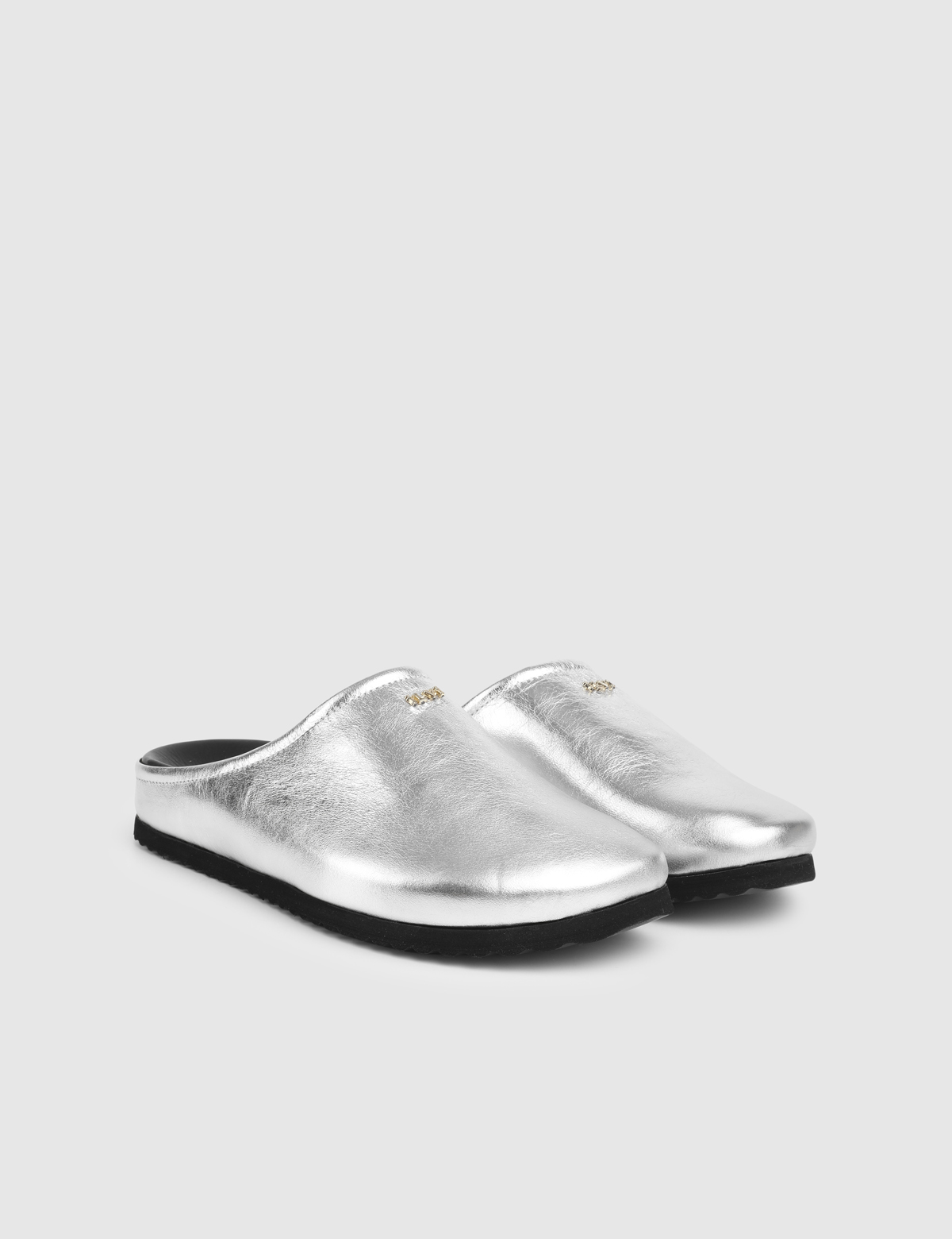 Maren Silver Leather Women's Mule