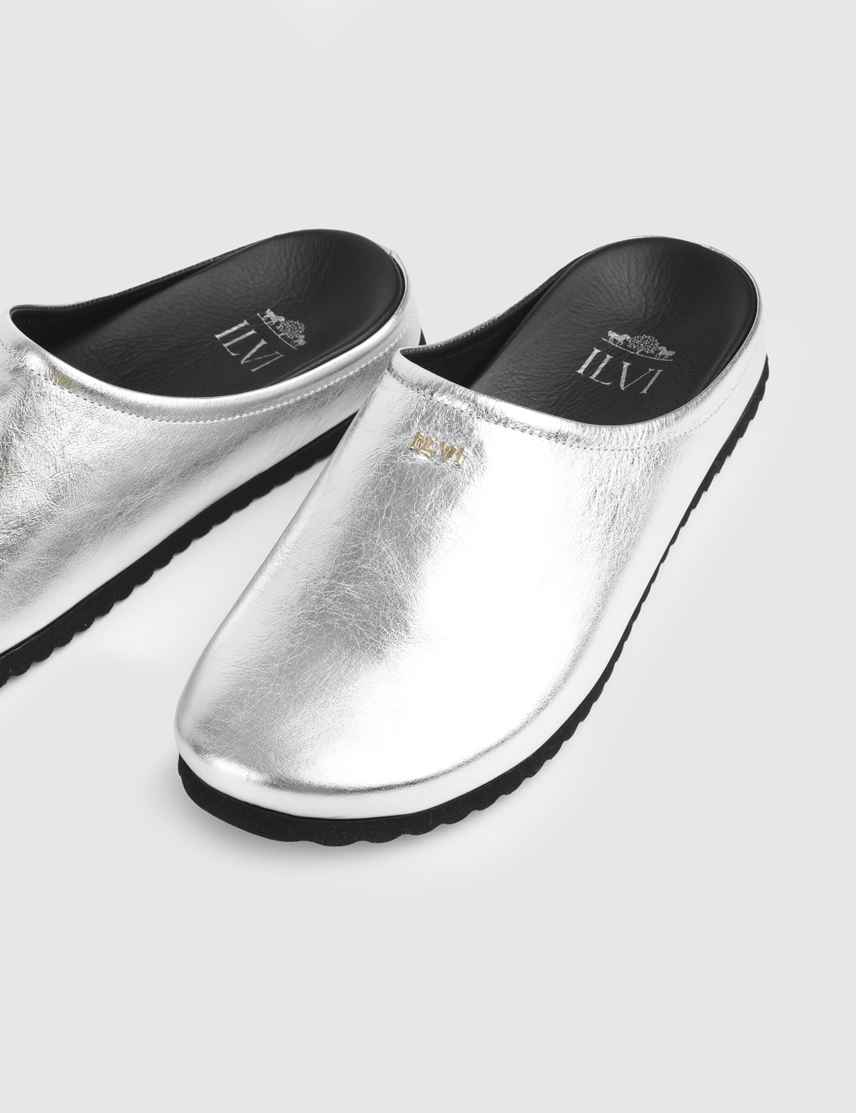 Maren Silver Leather Women's Mule