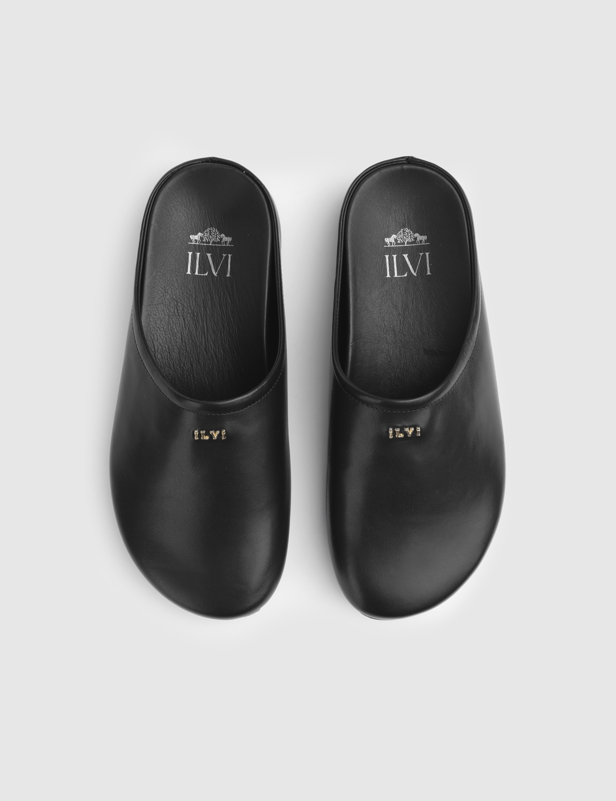 Maren Black Leather Women's Mule