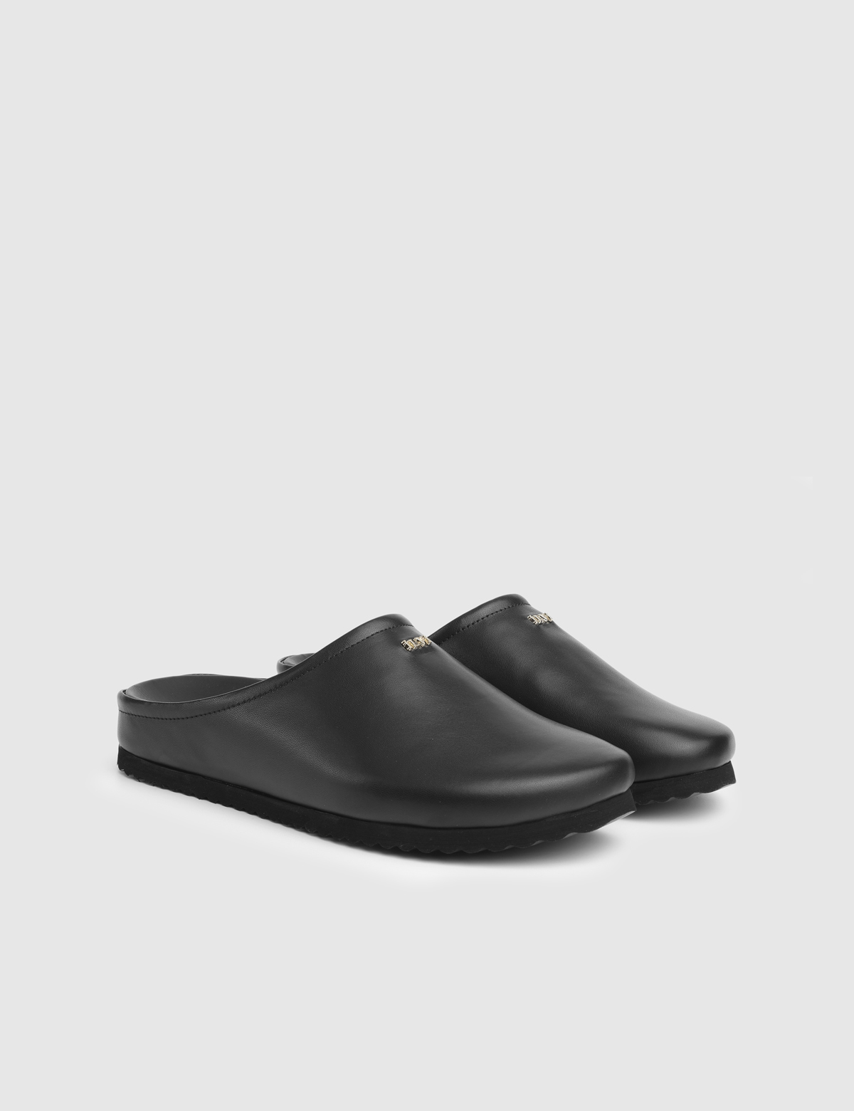 Maren Black Leather Women's Mule