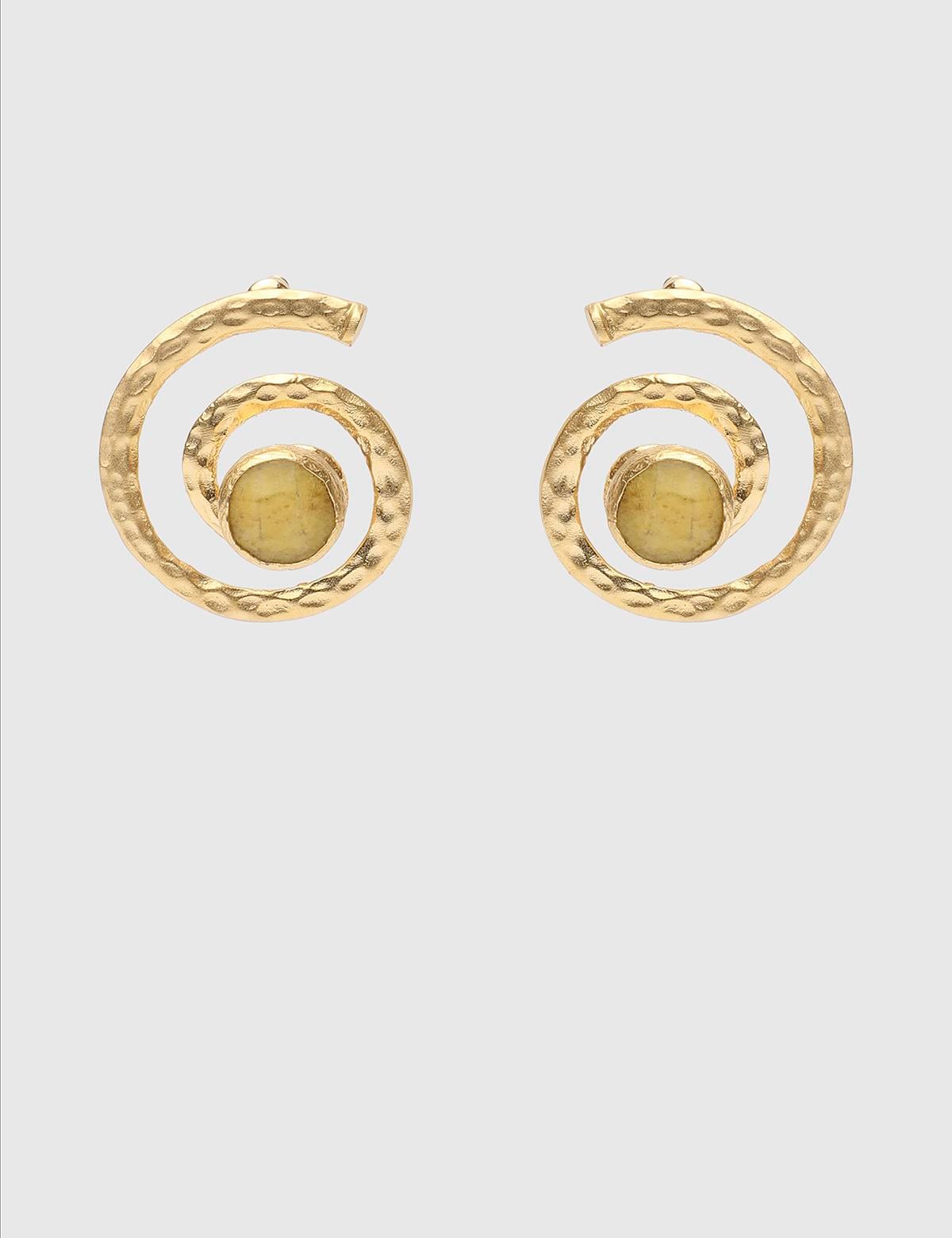 Marien Gold Women's Earrings with Yellow Stones