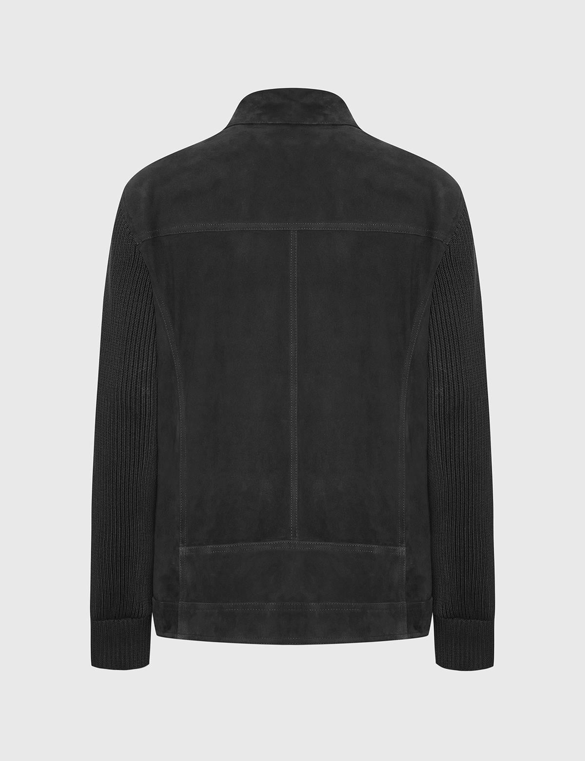 Mark Anthracite Suede Leather Tricot Men's MONT