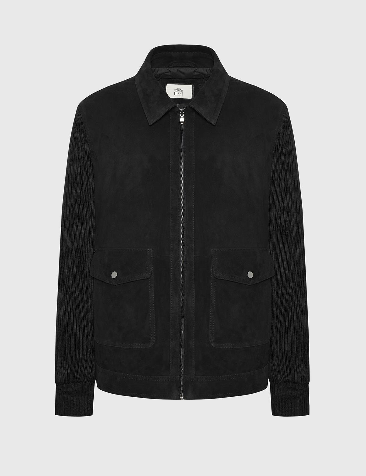 Mark Black Suede Leather Tricot Men's MONT