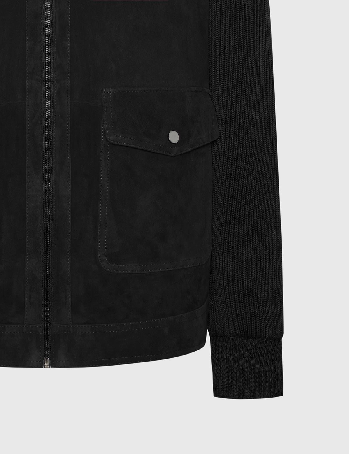 Mark Black Suede Leather Tricot Men's MONT